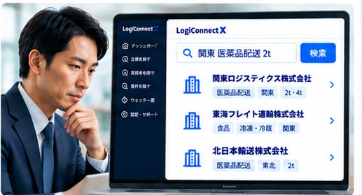 新しい取引先を探す画面のイメージ