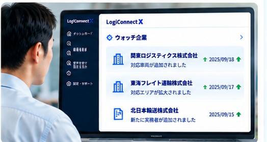 取引先・協力会社の変化を把握する画面のイメージ