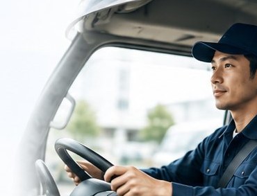 トラックを運転するドライバー